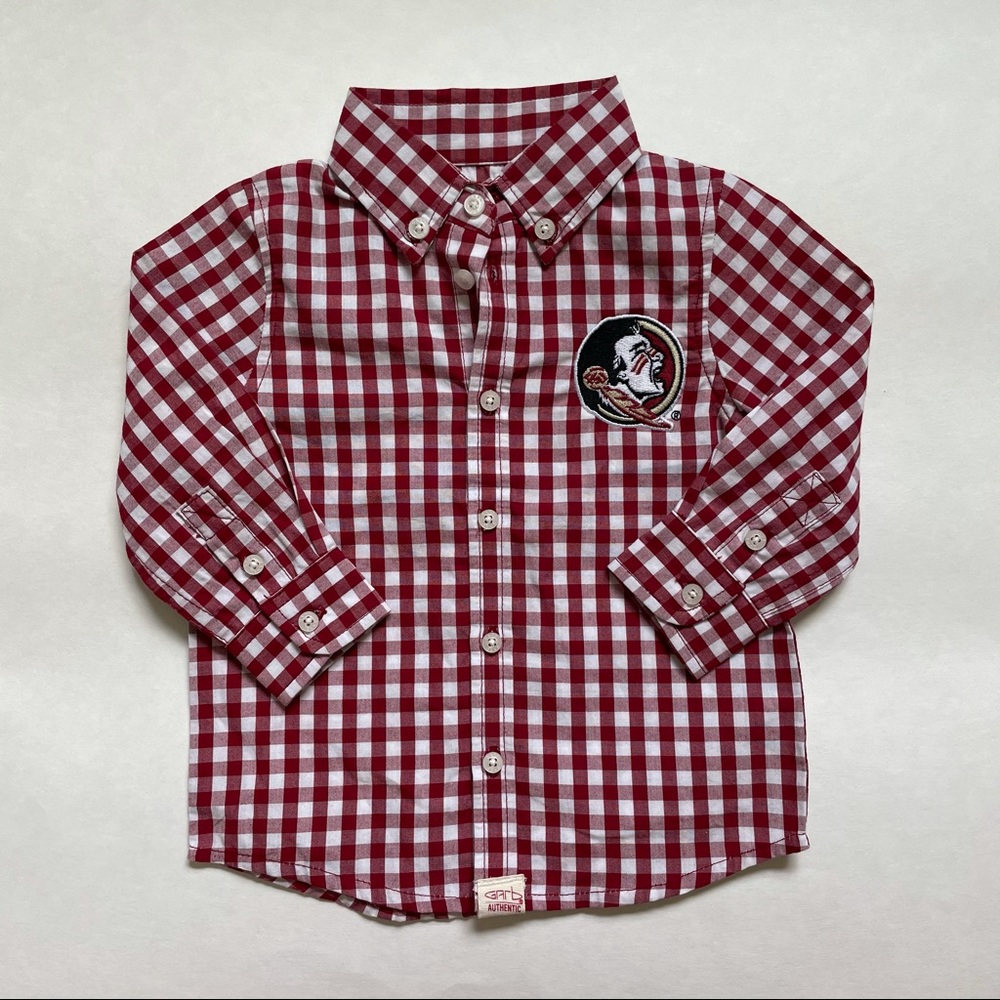 NWT FSU Noles embroidered button down long sleeve